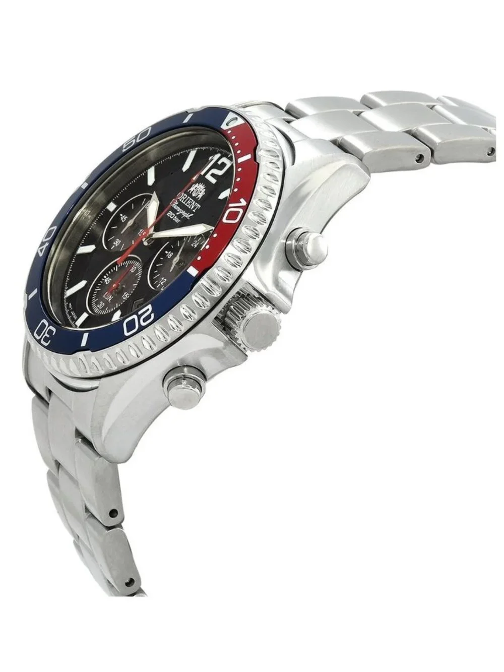 NWT Orient Mako Solar Chronograph Blue Dial Men's Watch